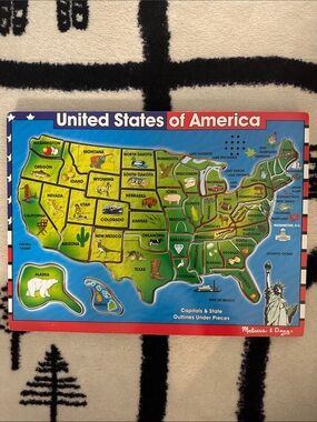 Melissa & Doug United States of America Map Puzzle - Blue, Green, Yellow, Red